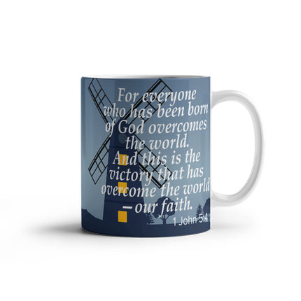 1 John 5:4 Christian Coffee Mug | Our Faith Overcomes the World