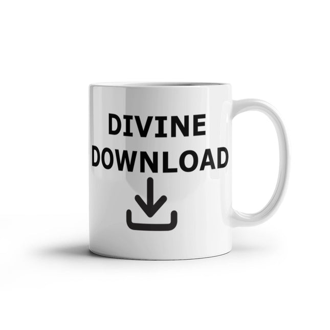 Divine Download | Modern Christian White Mug | Gift for Her