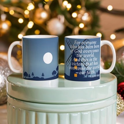 1 John 5:4 Christian Coffee Mug | Our Faith Overcomes the World