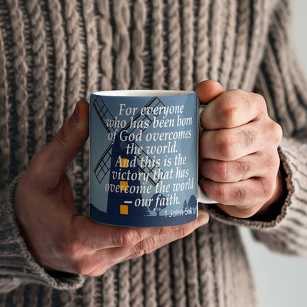1 John 5:4 Christian Coffee Mug | Our Faith Overcomes the World