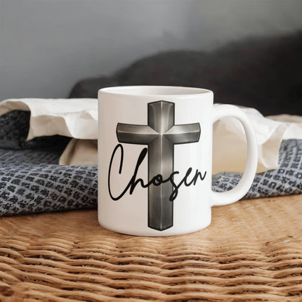Christian Coffee Mug | Chosen Cross Ceramic Mug (11 & 15 oz)