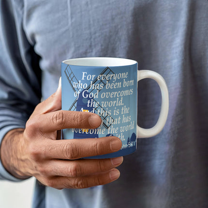 1 John 5:4 Christian Coffee Mug | Our Faith Overcomes the World