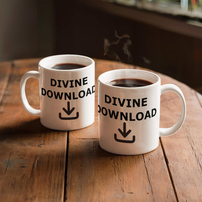 Divine Download | Modern Christian White Mug | Gift for Her