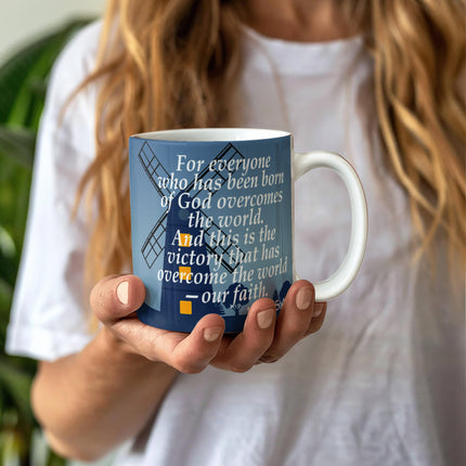 1 John 5:4 Christian Coffee Mug | Our Faith Overcomes the World