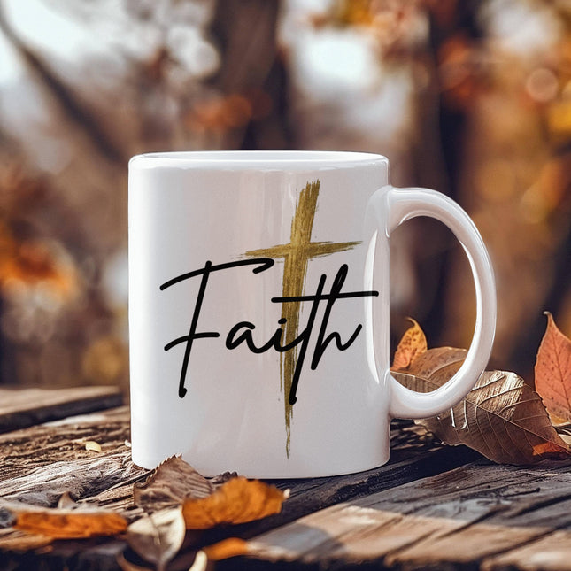 Faith Cross Christian Coffee Mug | 11oz or 15oz Gift