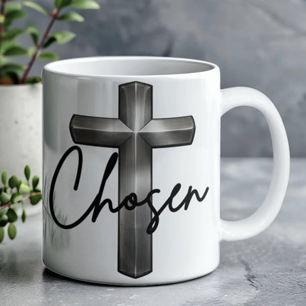 Christian Coffee Mug | Chosen Cross Ceramic Mug (11 & 15 oz)