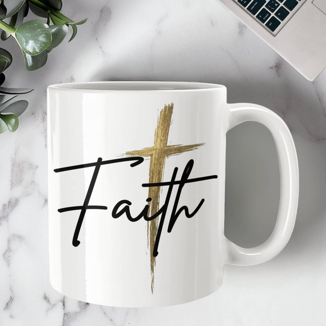 Faith Cross Christian Coffee Mug | 11oz or 15oz Gift