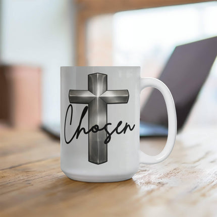 Christian Coffee Mug | Chosen Cross Ceramic Mug (11 & 15 oz)