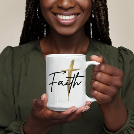 Faith Cross Christian Coffee Mug | 11oz or 15oz Gift