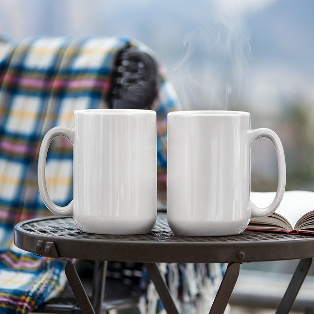 Christian Coffee Mug | Devoted Wooden Cross Ceramic Mug (11 & 15 oz)