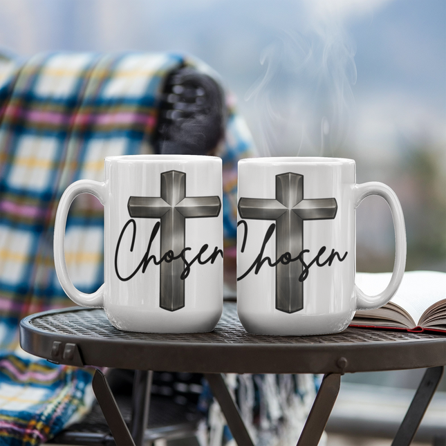 Christian Coffee Mug | Chosen Cross Ceramic Mug (11 & 15 oz)