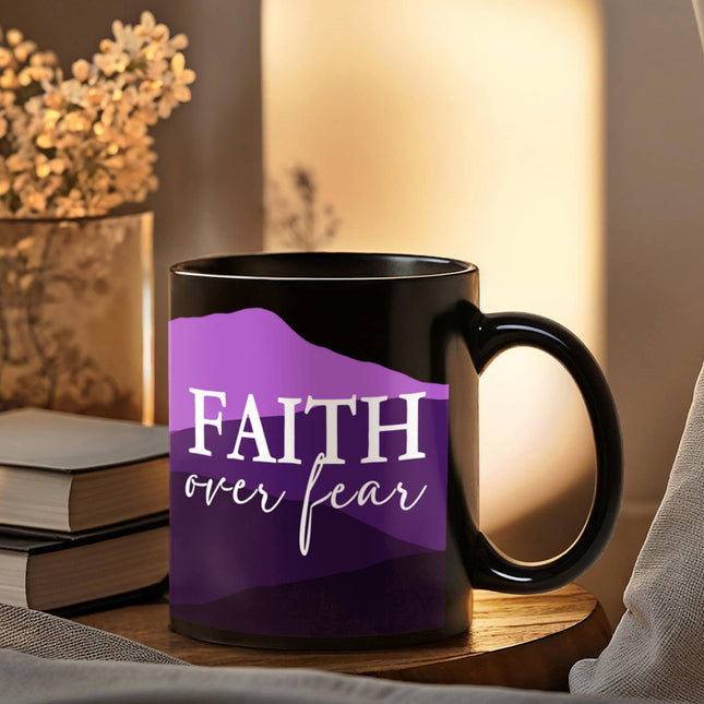 Faith Over Fear Christian Coffee Mug | Inspirational Faith Mug