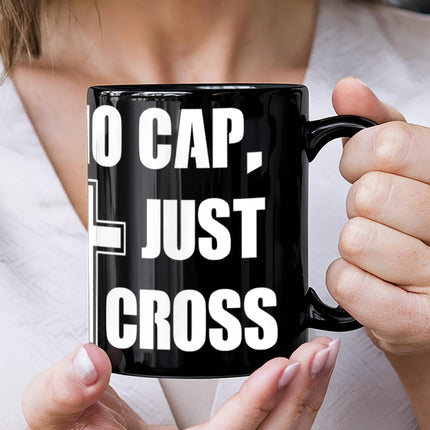 Modern Christian mug with Faith design — "Her faith shows up" — a faith-forward gift for women