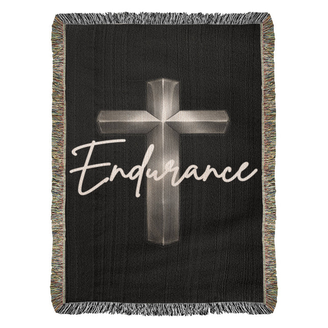 Endurance Cross Woven Blanket – Christian Gift for Men