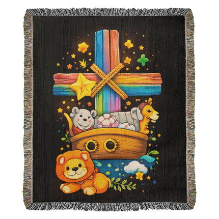 Noah's Ark Woven Blanket – Christian Gift for Kids
