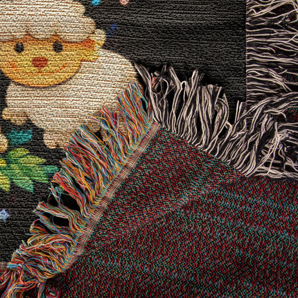 Jesus With the Sheep Woven Blanket – Christian Gift for Kids