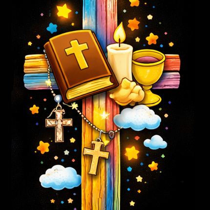 Holy Bible & Chalice Woven Blanket – Christian Gift for Kids