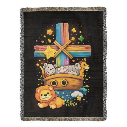 Noah's Ark Woven Blanket – Christian Gift for Kids