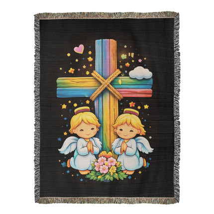 Praying Angels Woven Blanket – Christian Gift for Kids