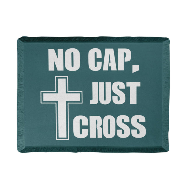 No Cap Just Cross Woven Blanket | Christian Throw 56” x 46”