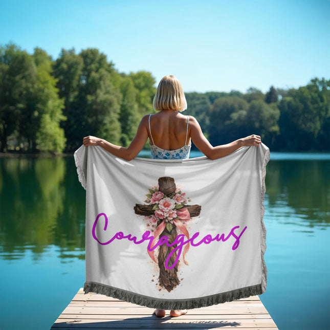 Empowered | Inspiring Christian Woven Blanket | Gift for Her