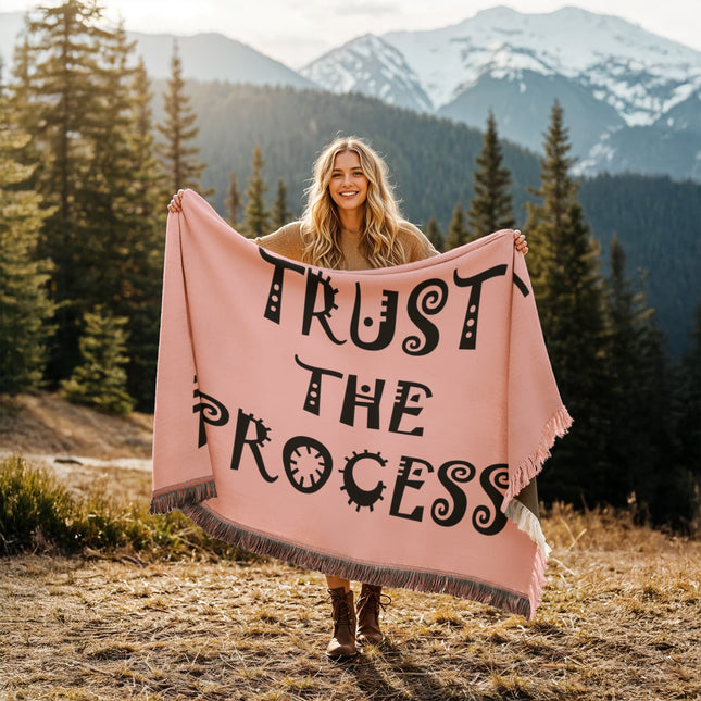 Trust The Process Woven Blanket | Encouragement Throw 56” x 46”