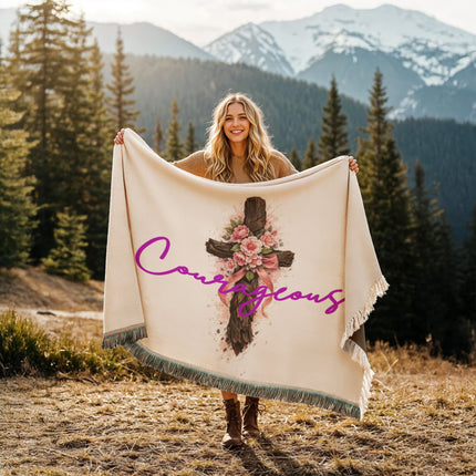 Modern Christian woven blanket for women — "Everyday faith. Everyday grace" — a faith-forward gift, ready to give