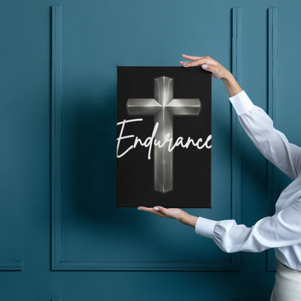 Endurance Cross Canvas Wall Art – Christian Gift for Men