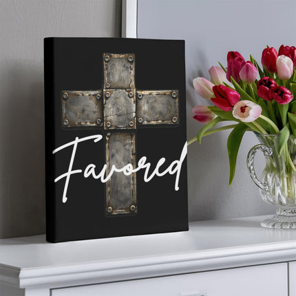 Favored Cross Canvas Wall Art – Christian Gift for Men