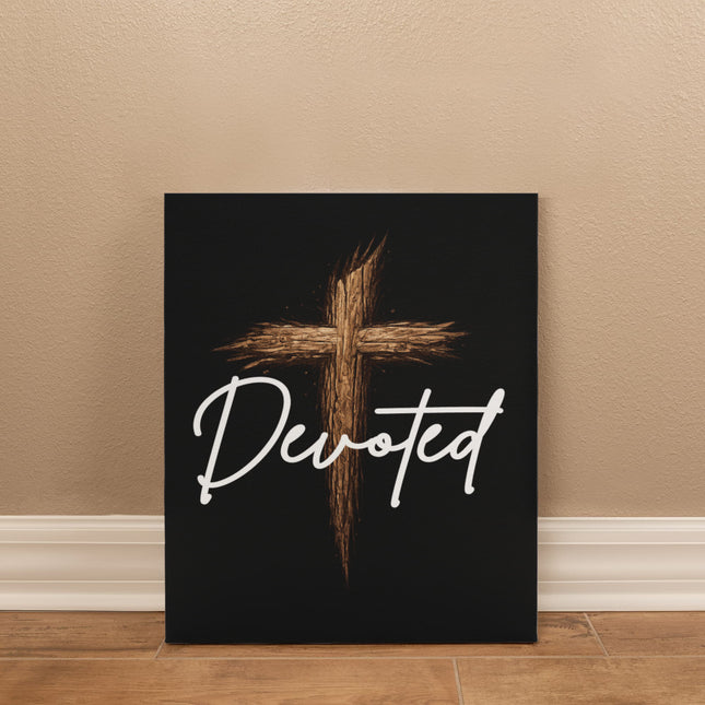 Devoted Cross Canvas Wall Art – Christian Gift for Men