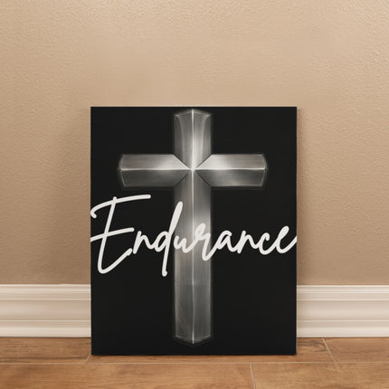 Endurance Cross Canvas Wall Art – Christian Gift for Men