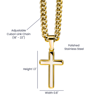 Artisan Cross Necklace with Cuban Link Chain – Christian Gift for Men