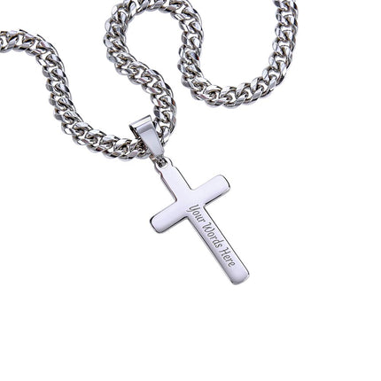 Son Graduation Cross Necklace | Cuban Link Gift from Mom & Dad