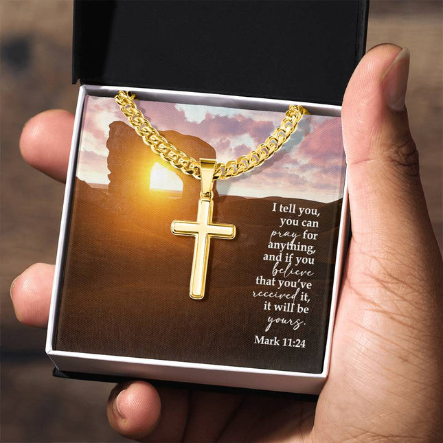 Mark 11:24 Cross Necklace | Believe You Have Received Gift