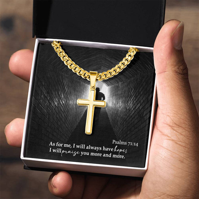 Psalm 71:14 Cross Necklace | I Will Always Have Hope Gift