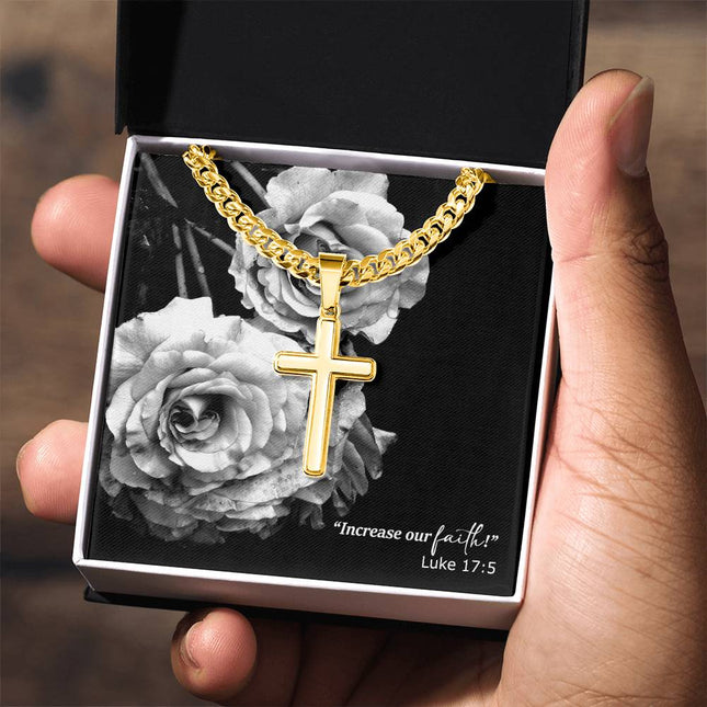 Luke 17:5 Cross Necklace | Increase Our Faith Christian Gift