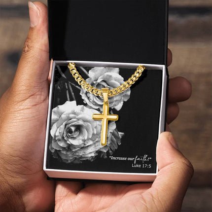 Luke 17:5 Cross Necklace | Increase Our Faith Christian Gift