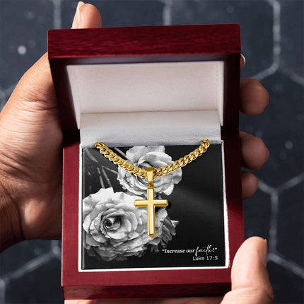Luke 17:5 Cross Necklace | Increase Our Faith Christian Gift