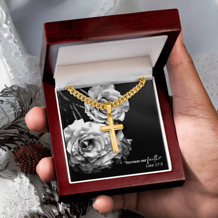 Luke 17:5 Cross Necklace | Increase Our Faith Christian Gift