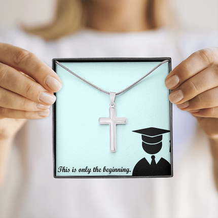 This Is Only the Beginning Cross Necklace | Graduation Gift