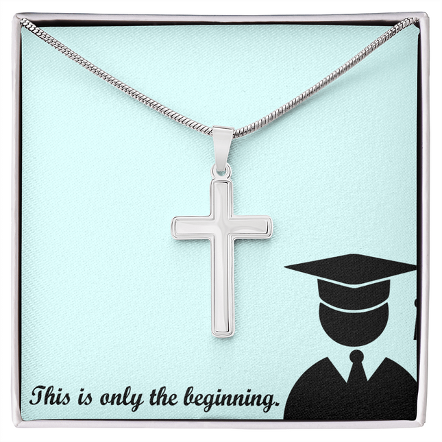This Is Only the Beginning Cross Necklace | Graduation Gift