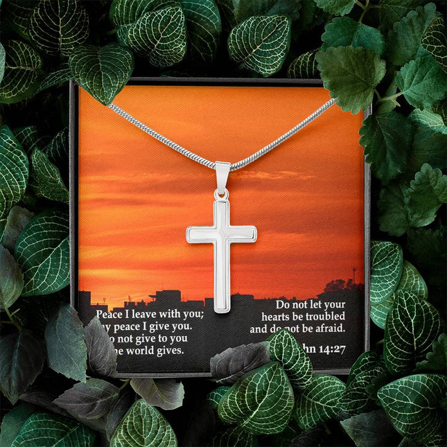 John 14:27 Cross Necklace | Peace I Leave With You Gift