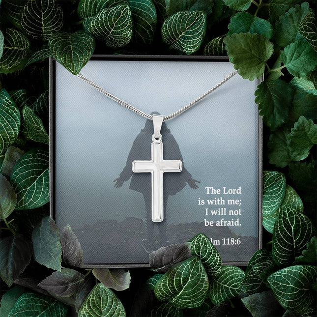 Psalm 118:6 Cross Necklace | The Lord Is With Me Gift