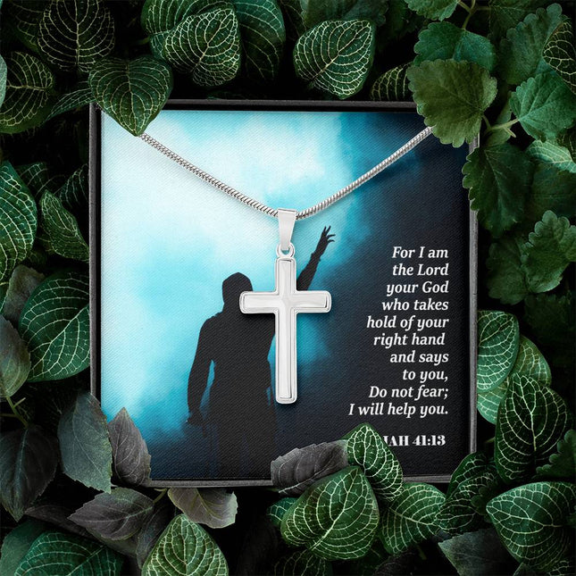 Isaiah 41:13 Cross Necklace | Do Not Fear I Will Help You Gift