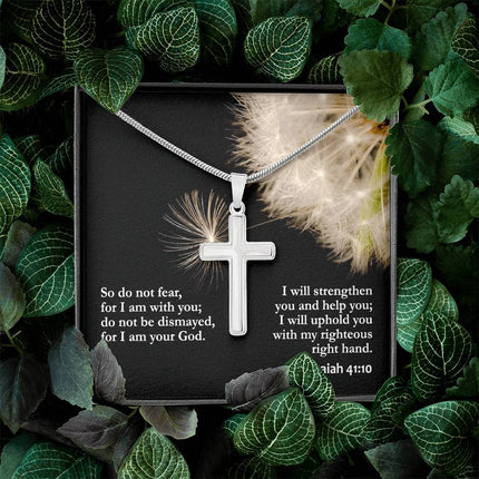 Isaiah 41:10 Cross Necklace | Do Not Fear I Am With You Gift