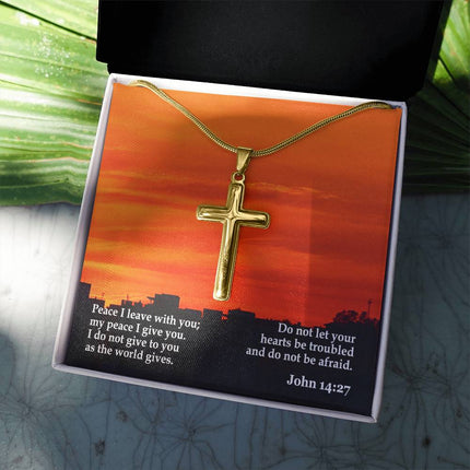 John 14:27 Cross Necklace | Peace I Leave With You Gift