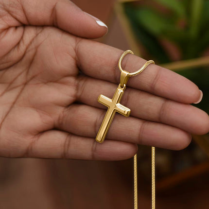 Romans 5:1 Cross Necklace | Peace With God Through Faith Gift