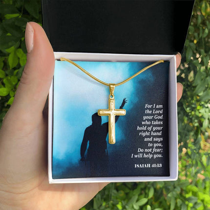 Isaiah 41:13 Cross Necklace | Do Not Fear I Will Help You Gift