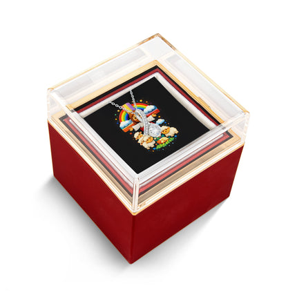 Jesus And Little Lambs | Christian Rose Gift Box - Alluring Beauty Necklace | Gift for Kids