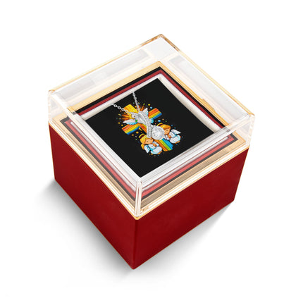 Rainbow Cross Angels And Dove | Christian Rose Gift Box - Alluring Beauty Necklace | Gift for Kids